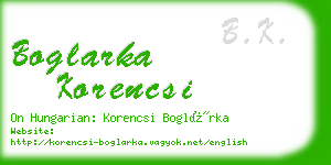 boglarka korencsi business card